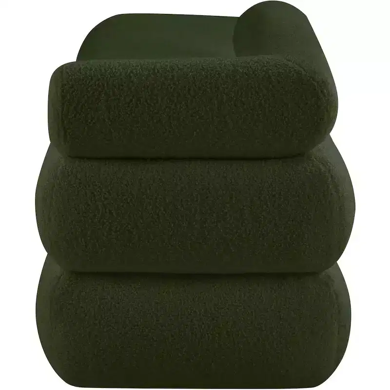 Meridian Furniture,Kennedy Faux Shearling Teddy Fabric Bench