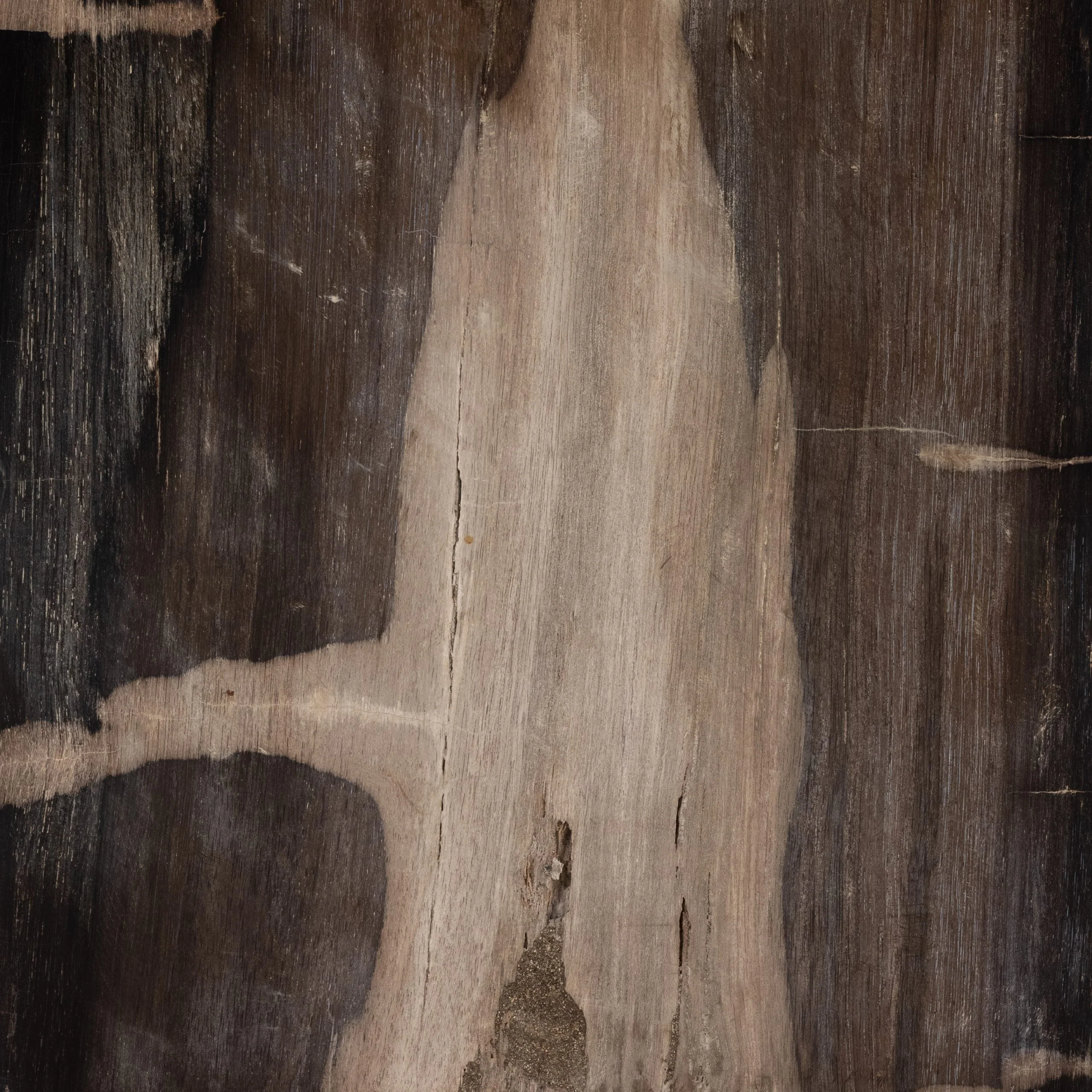 BUCK END TABLE-DARK PETRIFIED WOOD