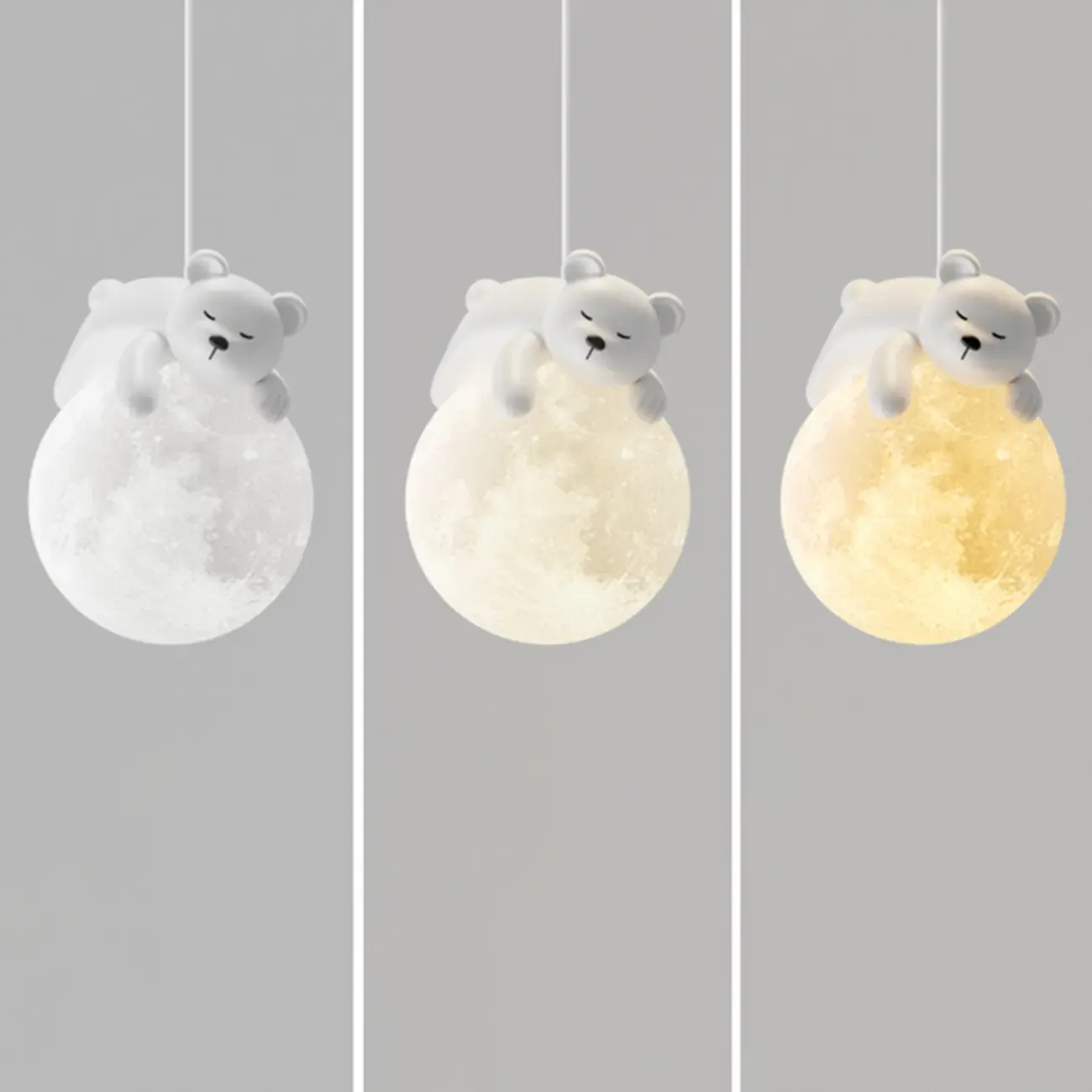 Cartoon Animal White Metal Acrylic Globe Pendant Light