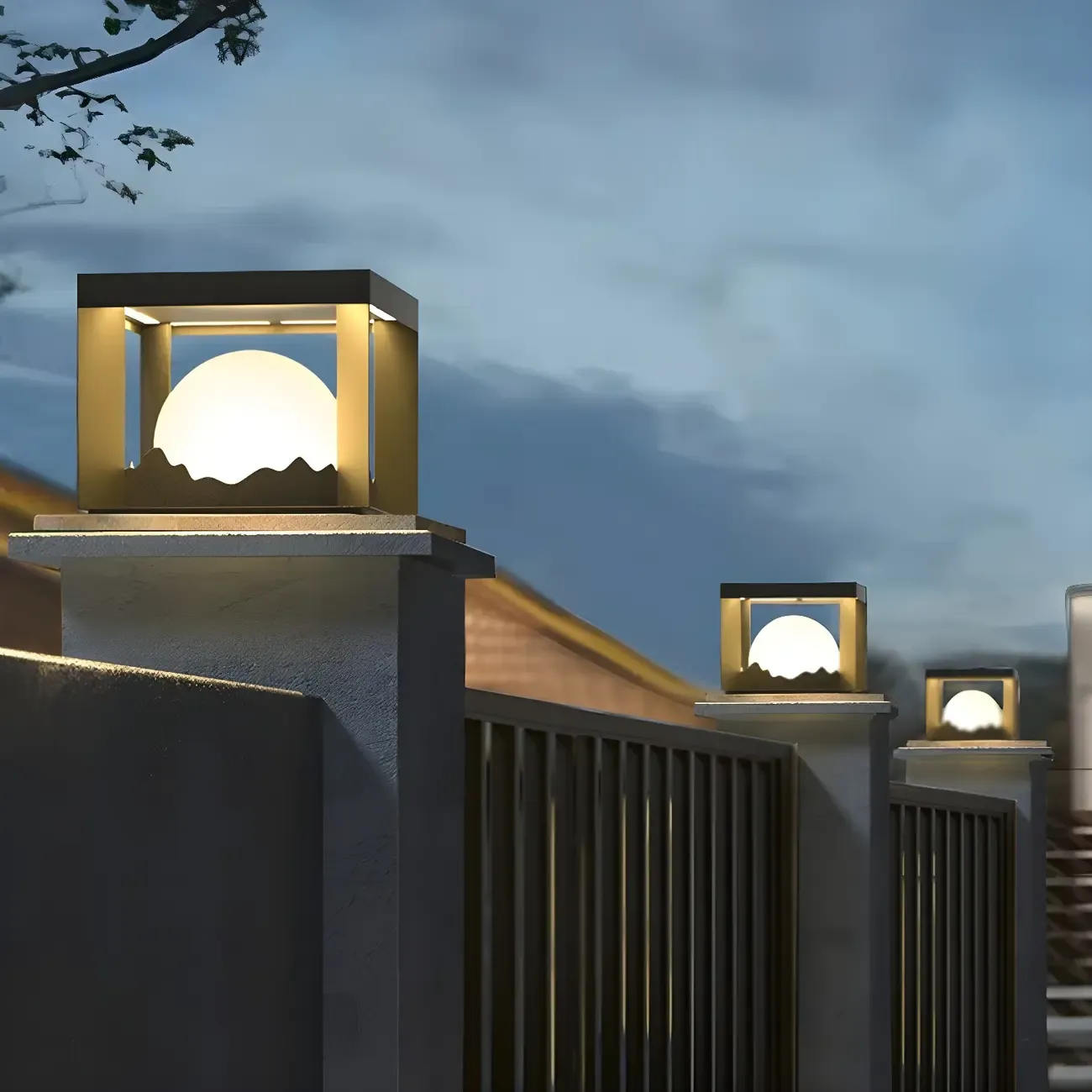 Elegant Stainless Steel Black Square Post Table Lamp