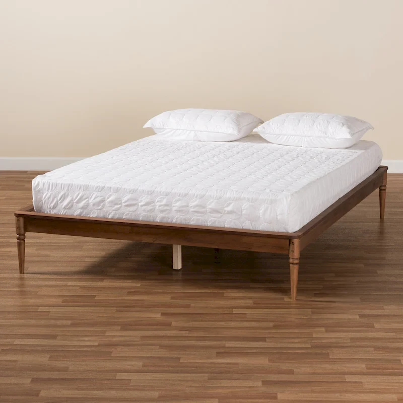 Tallis Classic and Traditional Walnut Brown Finished Wood Bed Frame