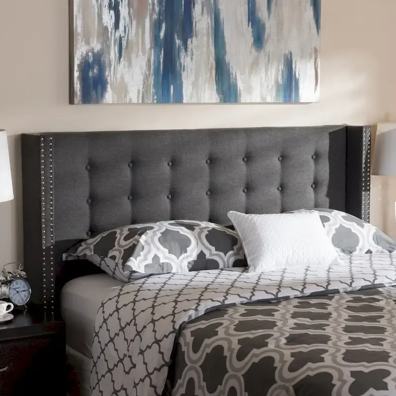 Contemporary Fabric Winged Headboard