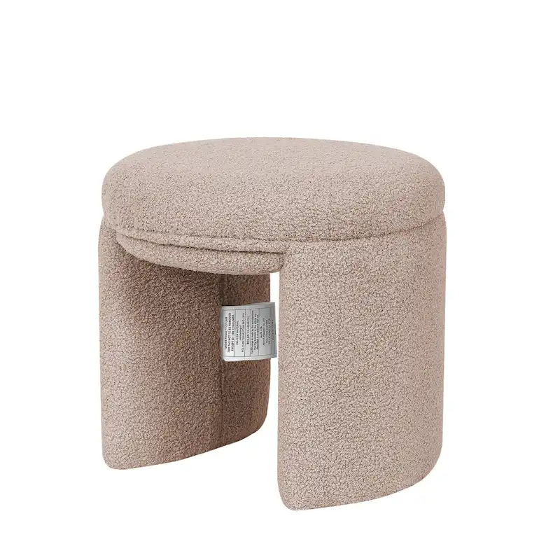 Adeco Ottoman Small Teddy Low Foot Stool Vanity Stool