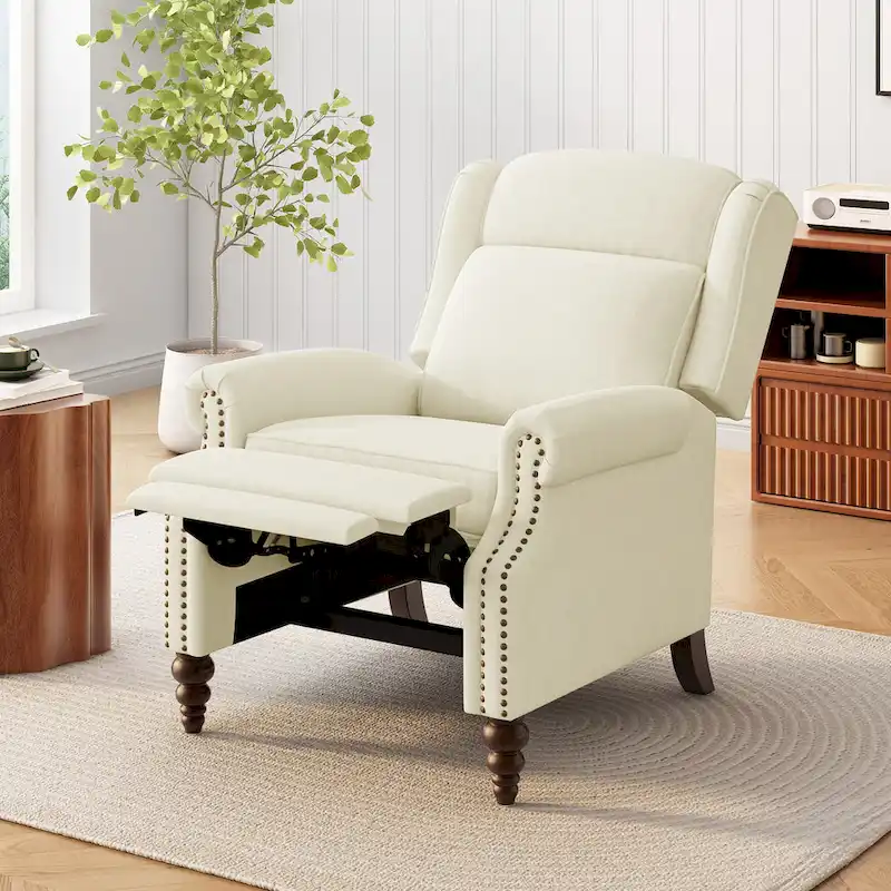 Barnn Upholstered Recliner with Wing Back by Christopher Knight Home