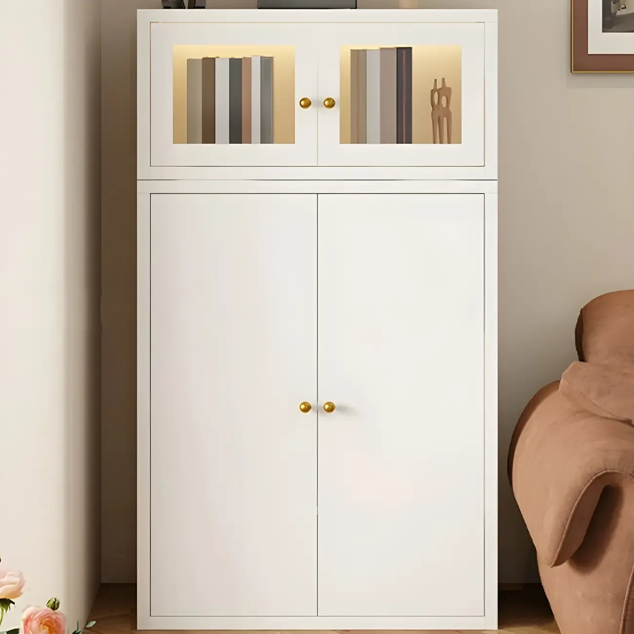 Modern Minimalist Solid Color Iron Rectangle Storage Cabinet