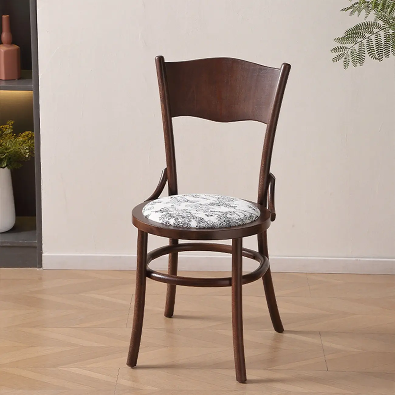 Mid-Century Modern Round Wood Dining Chair