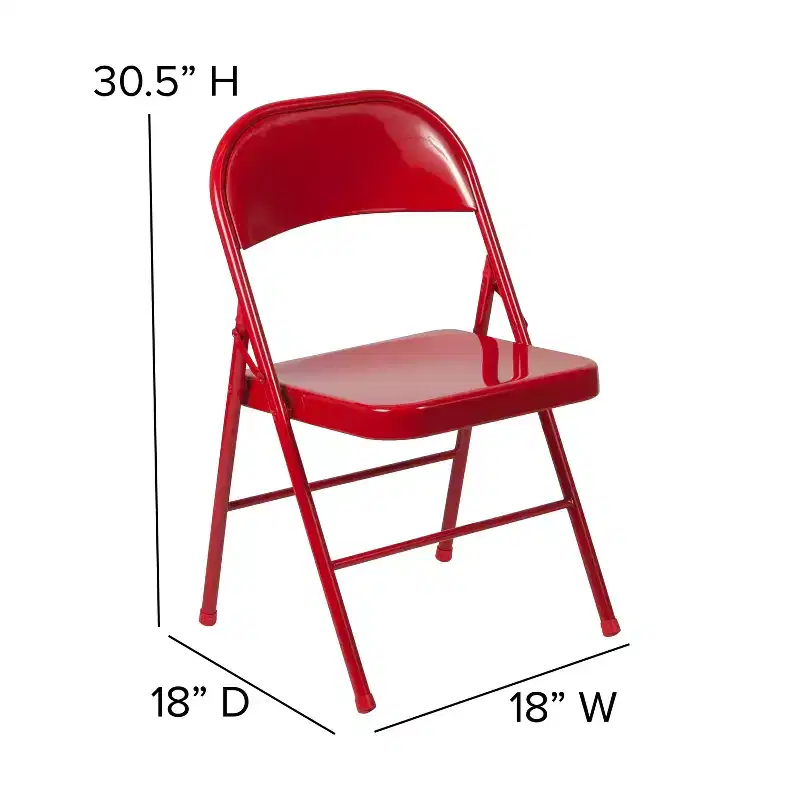 Flash Furniture 4 Pack HERCULES Series Double Braced Metal Folding Chair