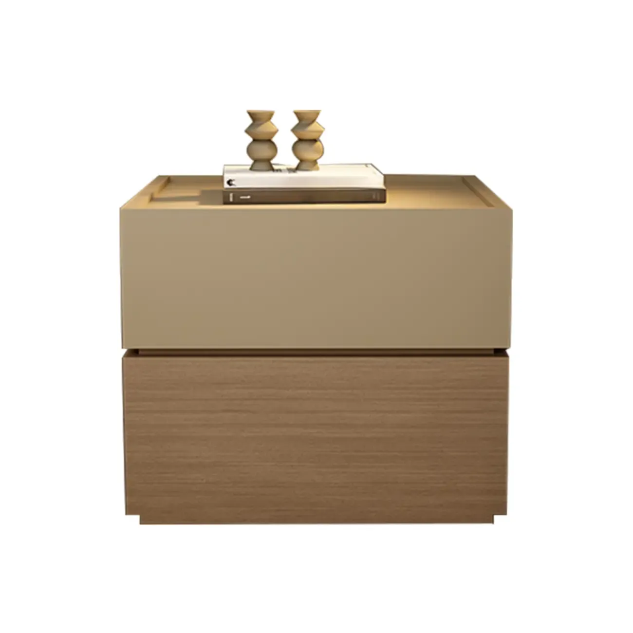 Modern Wood Two-Tone Elegant Nightstand with Drawer
