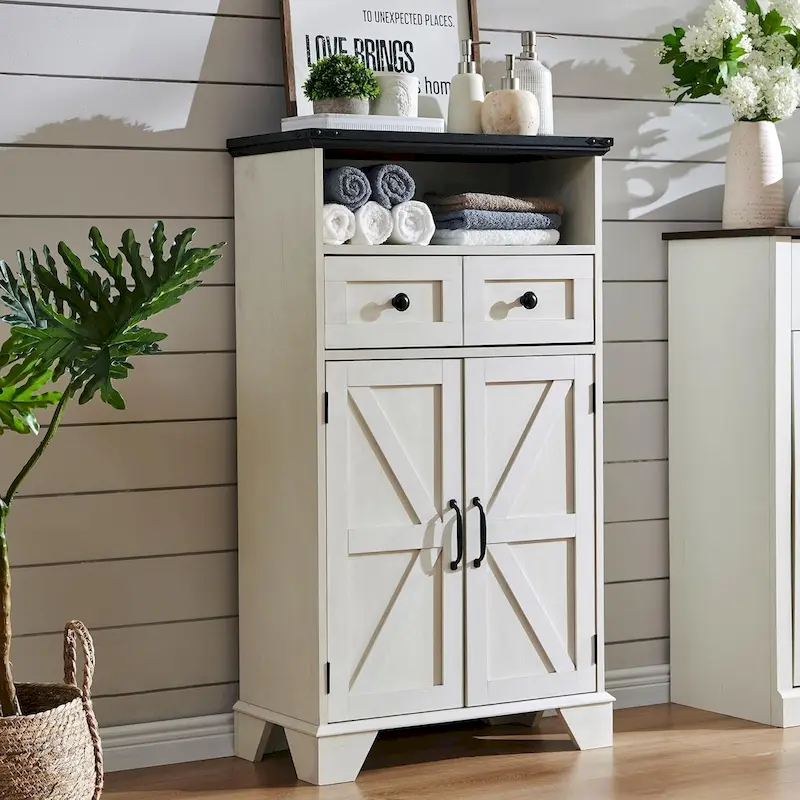 24  Farmhouse Bathroom Floor Cabinet, Wide Bathroom Storage Cabinet