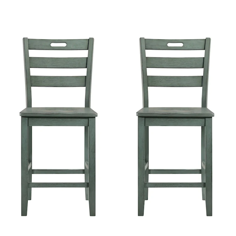 Rangel Rustic Wood Ladder Back Counter Height Chairs by Furniture of America (Set of 2)