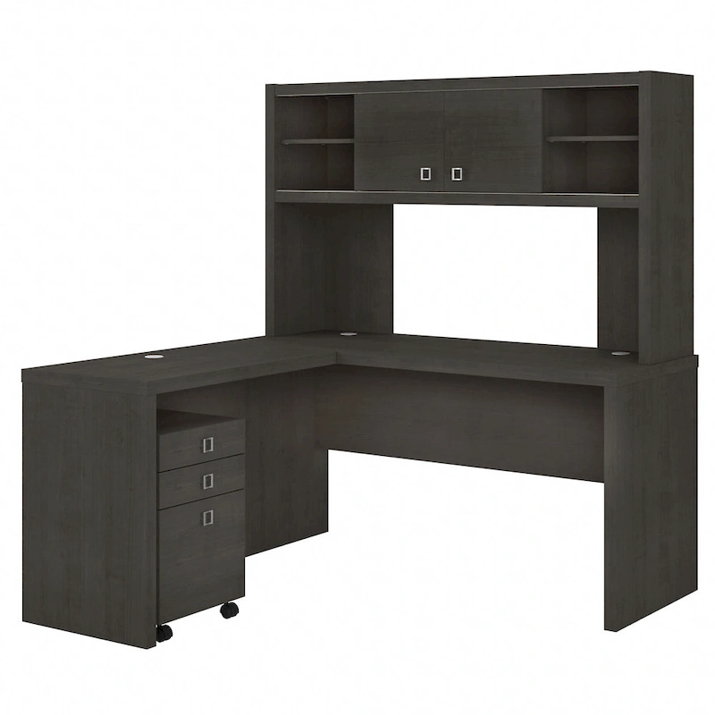 Echo L Shaped Desk with Hutch and Drawers by Bush Business Furniture