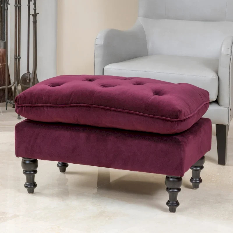 Jeremy Tufted Fabric Ottoman by