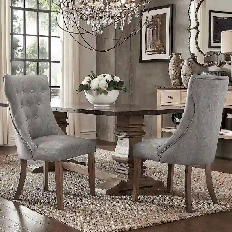 Voyager Button-tufted Dining Chairs (Set of 2) by iNSPIRE Q Artisan