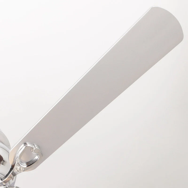 48  Chrome Wooden 5-Blade Crystal Flush Mount Ceiling Fan with Remote