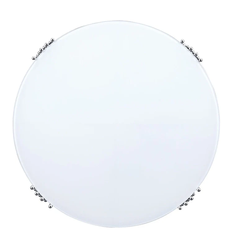 Round Tempered Glass Coffee Table with 3 Tiers 360 Degrees Rotating Top