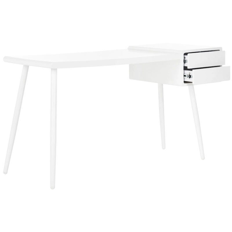 SAFAVIEH Natalia Mid Century Scandinavian White Two Drawer Desk