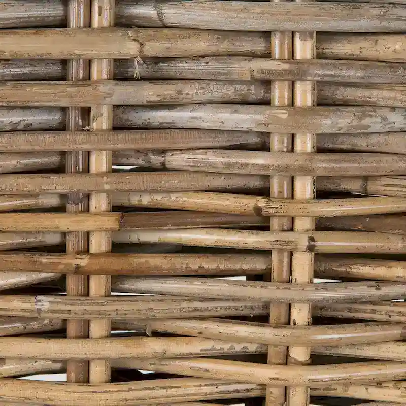 Grey Wash Rattan Cushioned Stool by East at Main