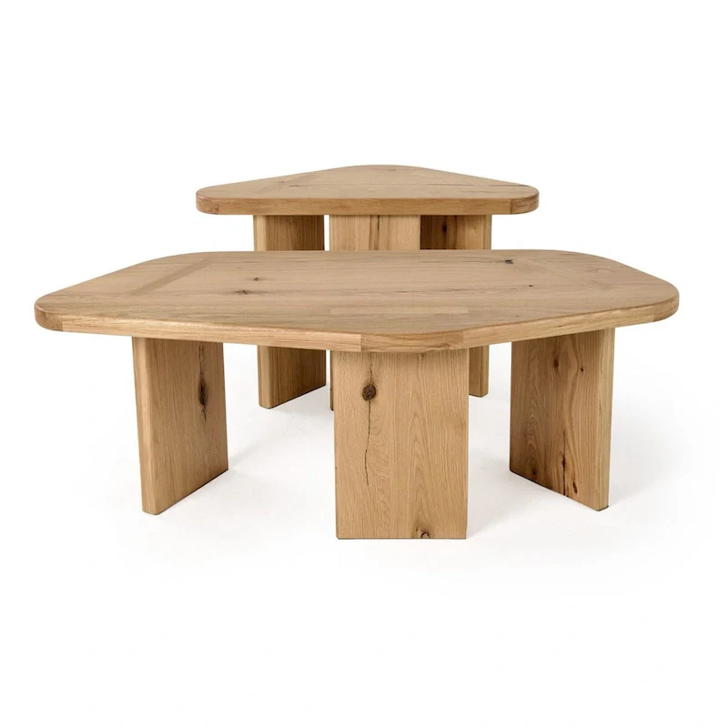 Modrest Jack Modern Natural Wood Coffee Table Set