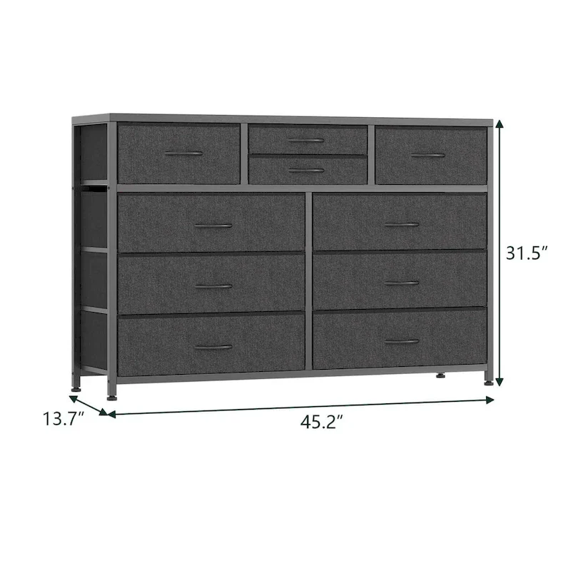 10-Drawer Dresser with TV Stand Top