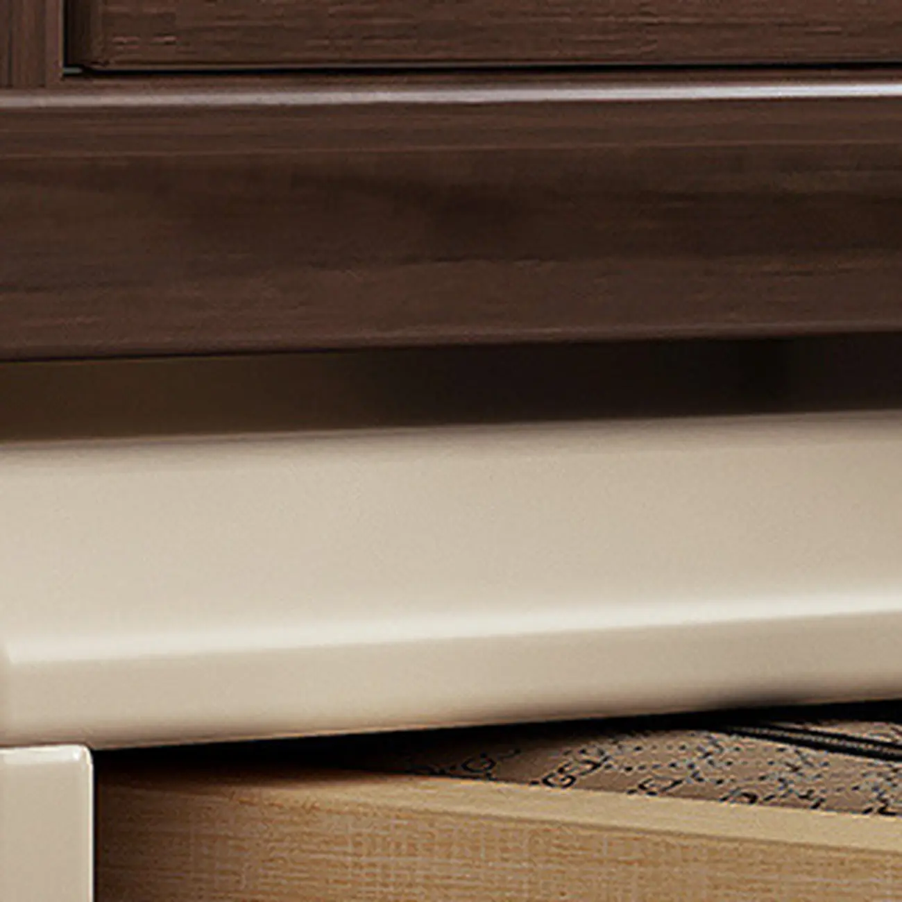 Creative Modern Swivel Beige Wooden 3 Drawers Nightstand