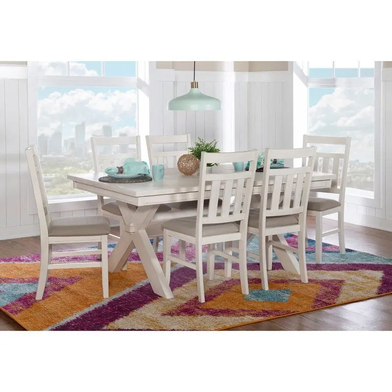 Chester Rustic Wood Farmhouse 7 Piece Dining Set