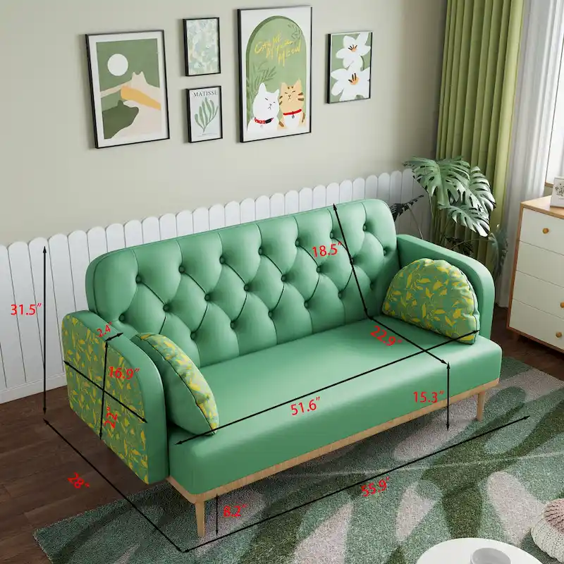 Loveseat sofa with tulip pattern