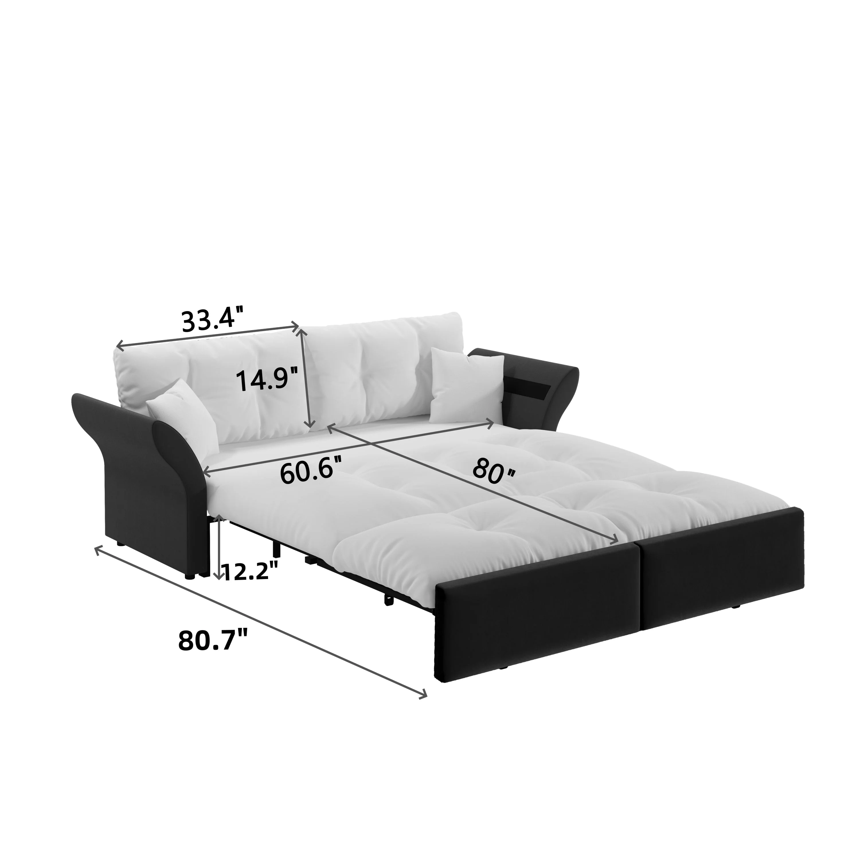 Walker Edison | 3-in-1 Convertible Queen Pull Out Sofa Bed