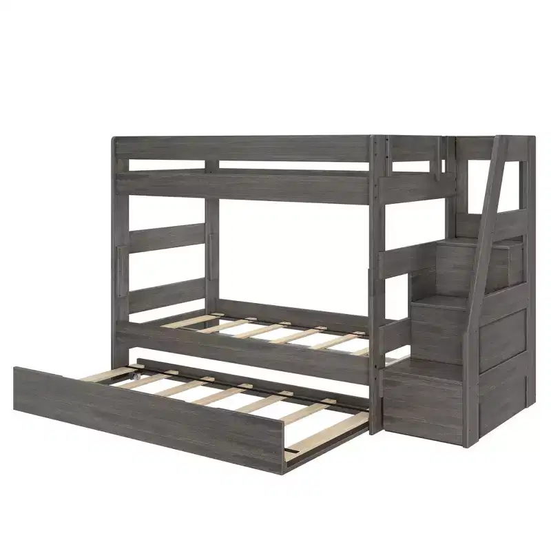 Max & Lily Farmhouse Twin over Full Bunk Bed with Trundle