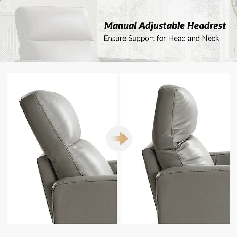 Josefa Modern Genuine Leather Swivel Rocker Recliner Set of 2 by Hulala Home