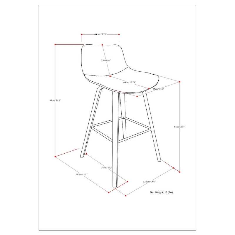 WYNDENHALL Cacey Mid Century Modern Bentwood Counter Height Stool (Set of 2) - 20.7 x 21.1 x 36.6