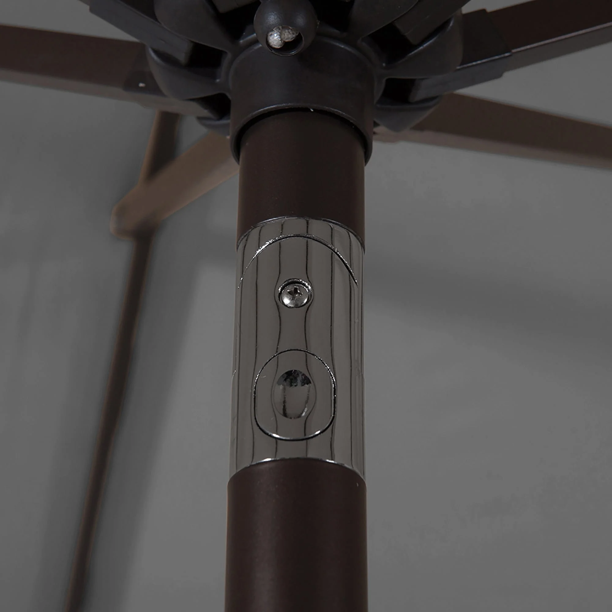 Lopes 9-foot Patio Umbrella with Bronze Finish Base Weight Stand Included