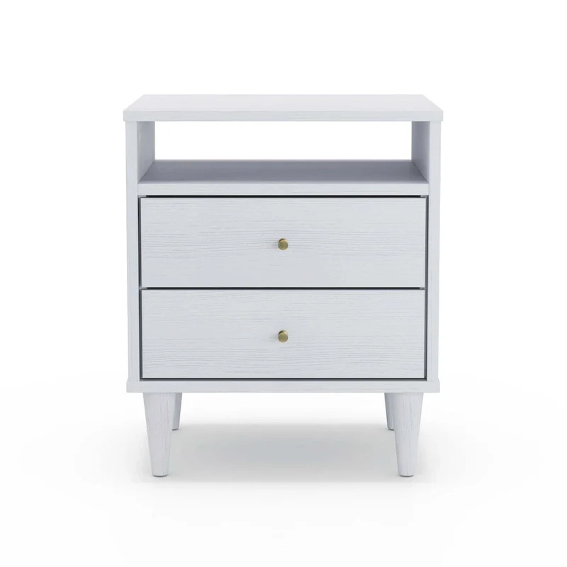 Grain Wood Furniture Mid Century Two-Drawer Nightstand