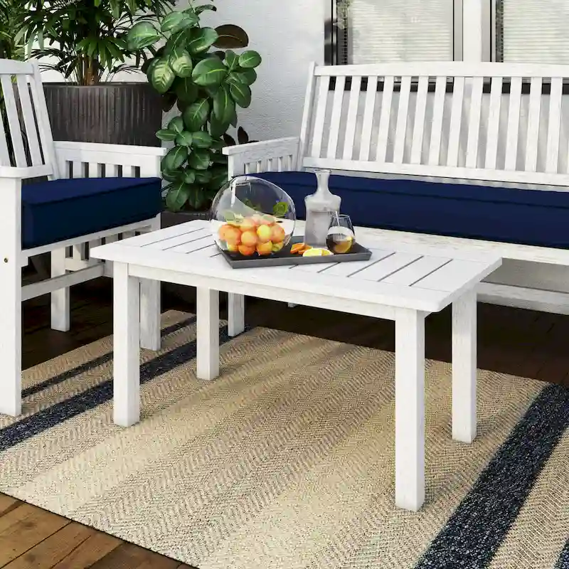 CorLiving Miramar Whitewashed Hardwood Outdoor Coffee Table
