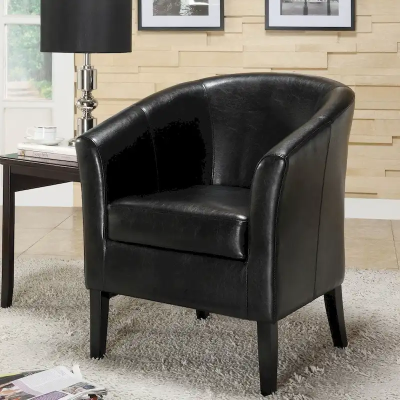 Barrel Club Chair Jet Black Upholstery