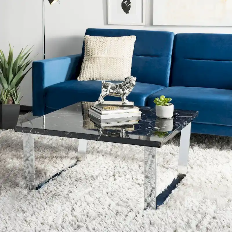 SAFAVIEH Bea Black/ Brass Square Coffee Table - 31.5 x 31.5 x 15.8 - 32Wx32Dx16H