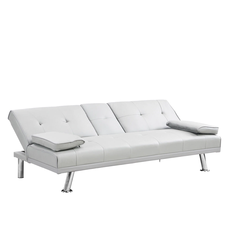 66.1 PVC Loveseat Sofa Bed with Wood Frame and Stainless Legs
