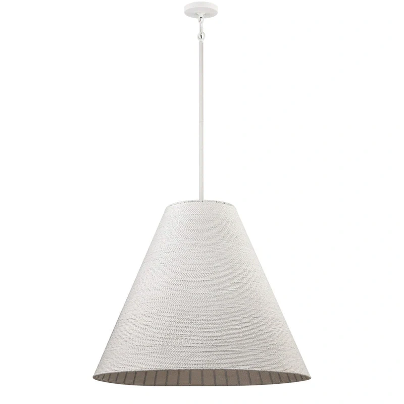 Elk Home Sophie White Coral Finish With White Paper Rope Shade Pendant