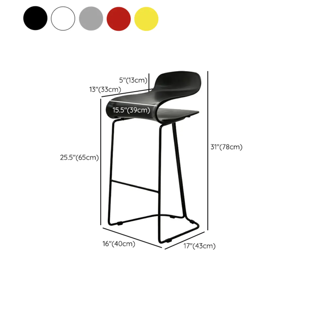 Acrylic Sleek Durable Backless Counter Height Bar Stool