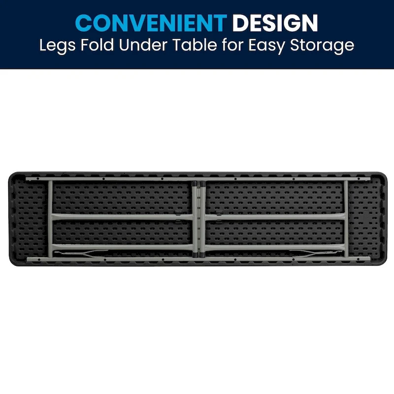 6-Foot Rectangular Granite White Plastic Folding Training Table