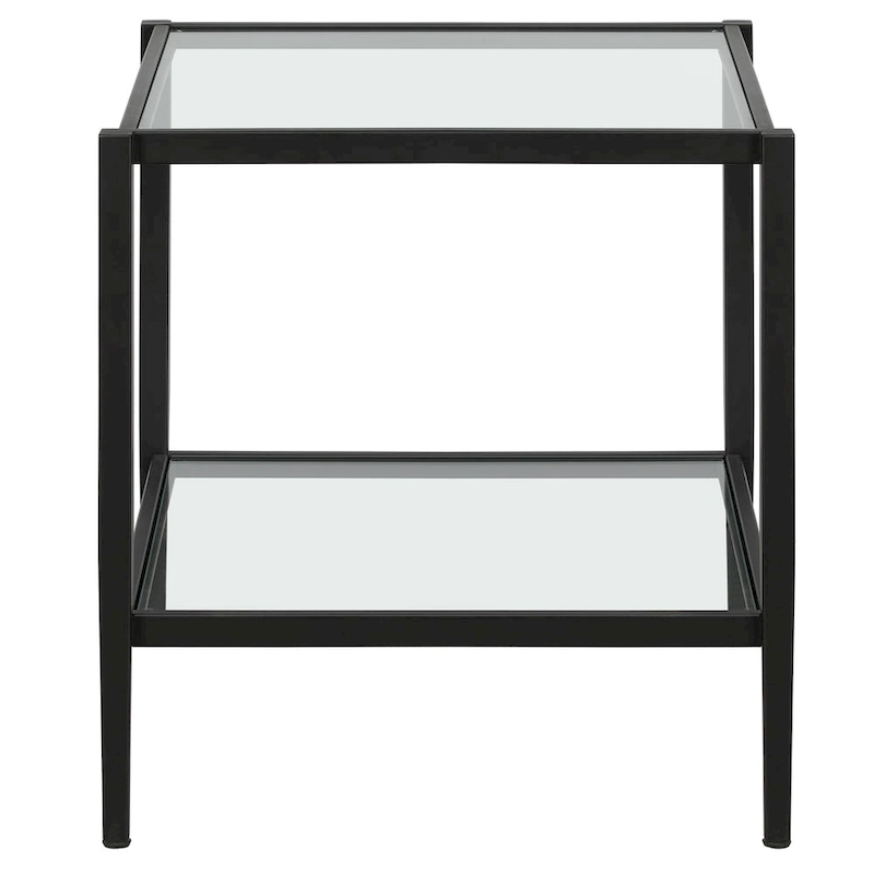Hera 20 Wide Square Side Table with Clear Shelf