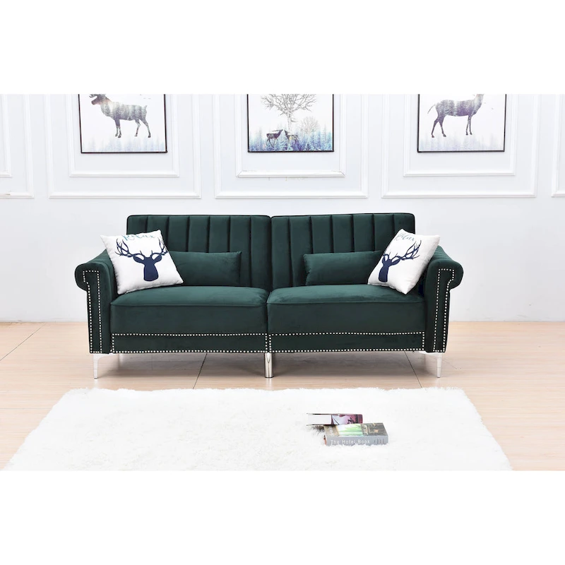Legend Furniture Covertible Velvet Sofa Bed Sleeper