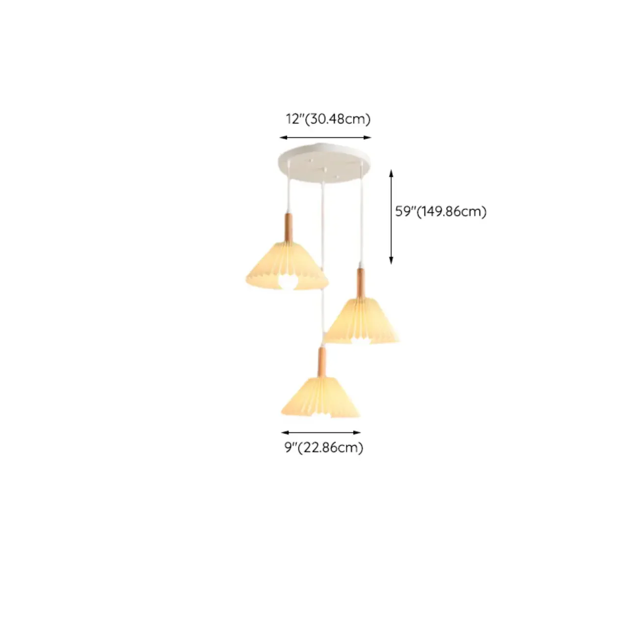 Modern Beige Pleated Fabric Kitchen Pendant Light