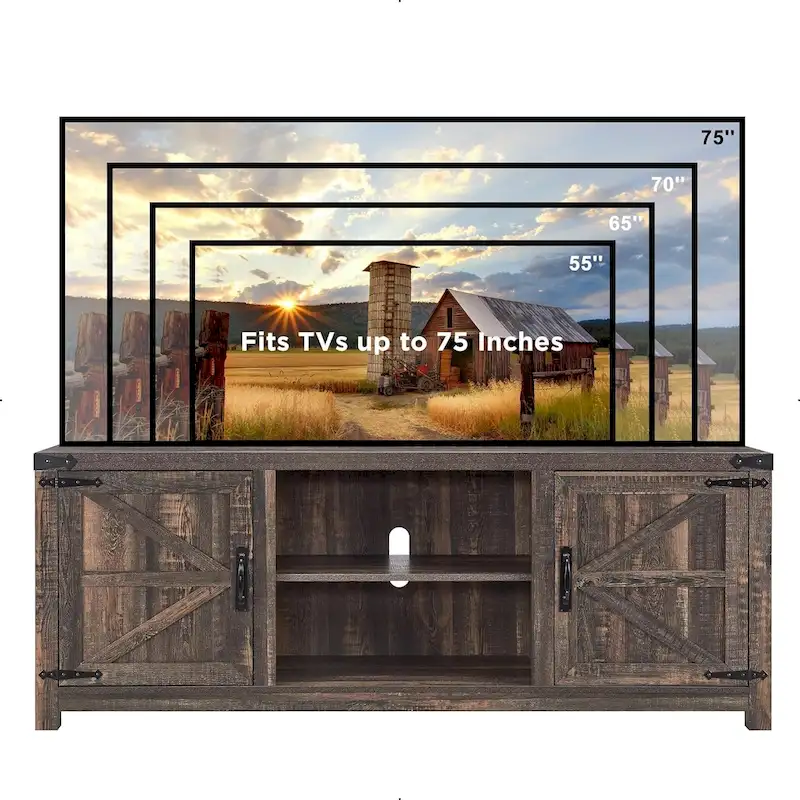 Farmhouse TV Stand, Television Console Table, Entertainment Center