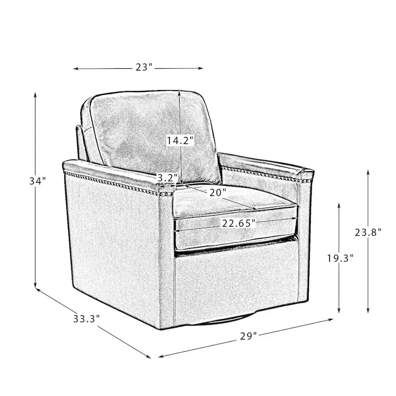 Rita Classic Genuine Leather Swivel Armchair With Nailhead Trims Set Of 2 By HULALA HOME