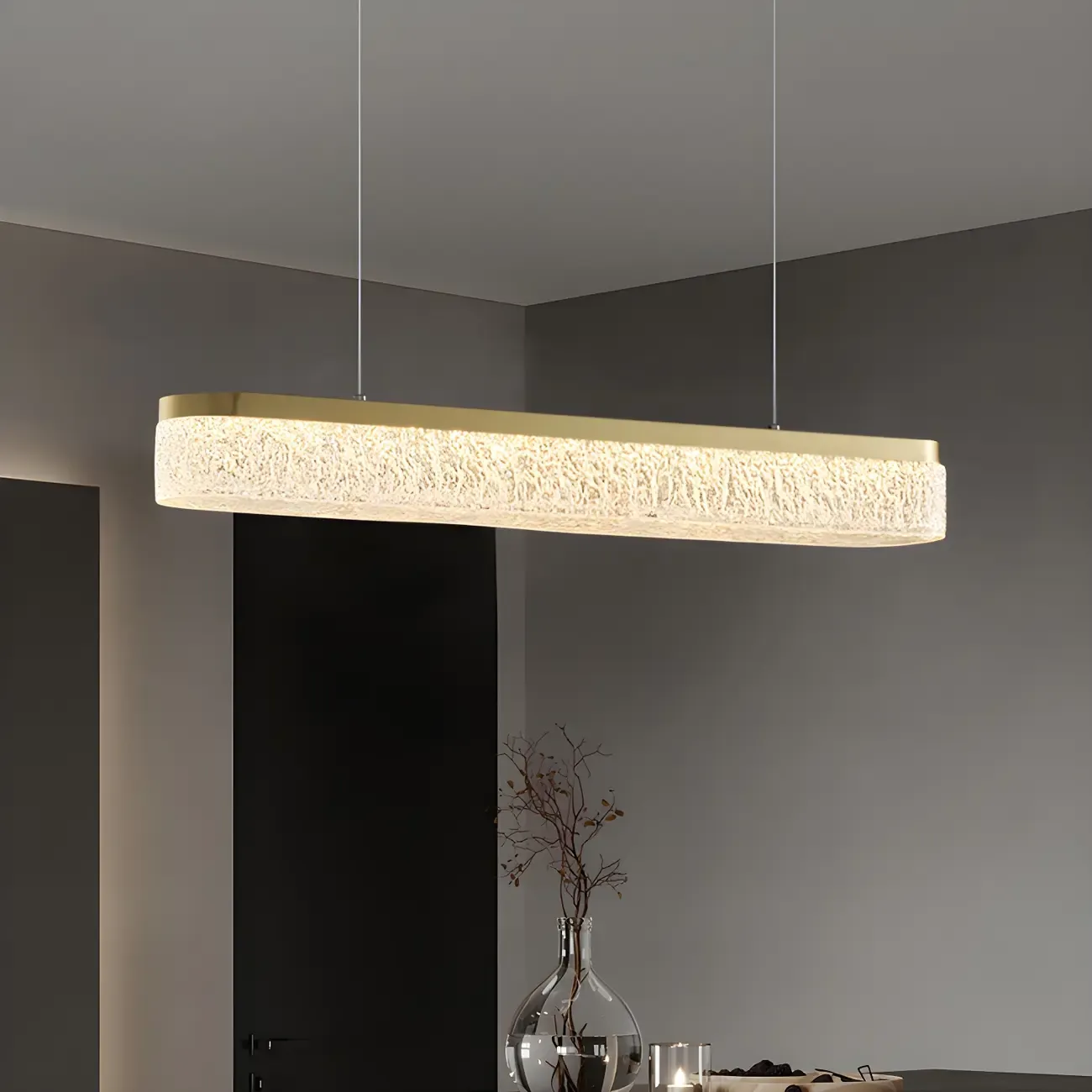 Modern Gold 3-Gear Dimming LED Kitchen Island Pendant Light