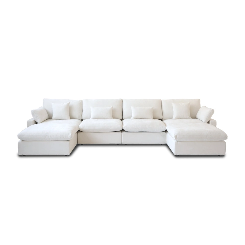 156 Convertible Modular Sectional Sofa Couch, Modern U Shape Minimalism Sofas Couches with Pillows