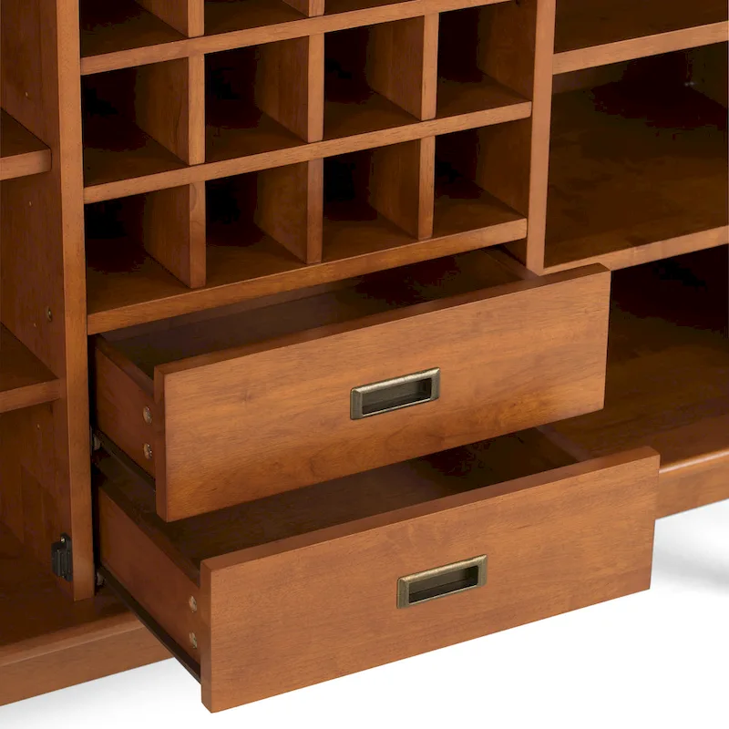 Tierney SOLID HARDWOOD 54 inch Wide Mid Century Modern Sideboard Buffet and Winerack - 54 W x 17 D x 36 H