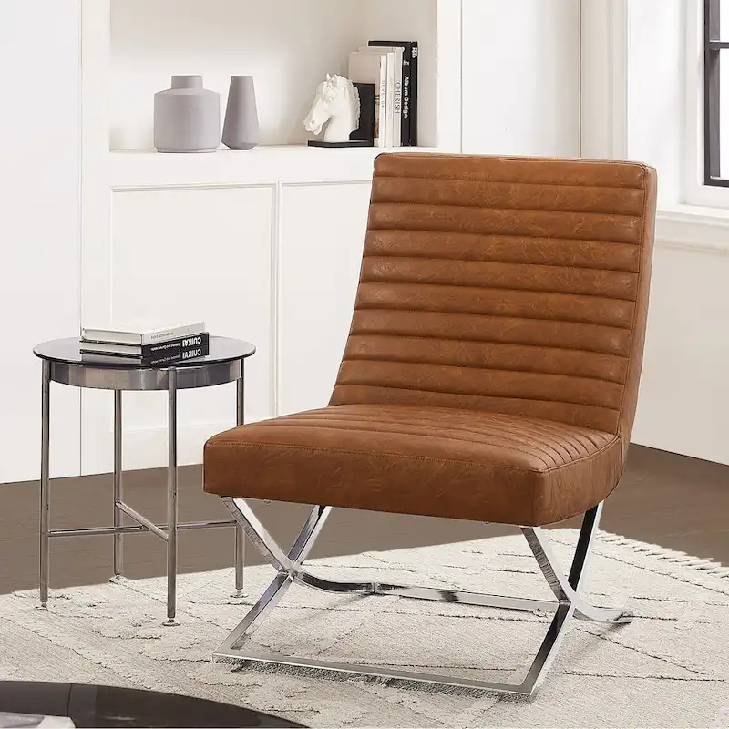 Art Leon Retro Armless Leather Chair