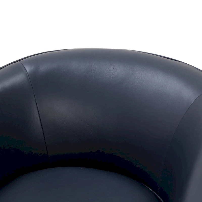 Tito Top Grain Leather Wood Base Swivel Chair by Greyson Living