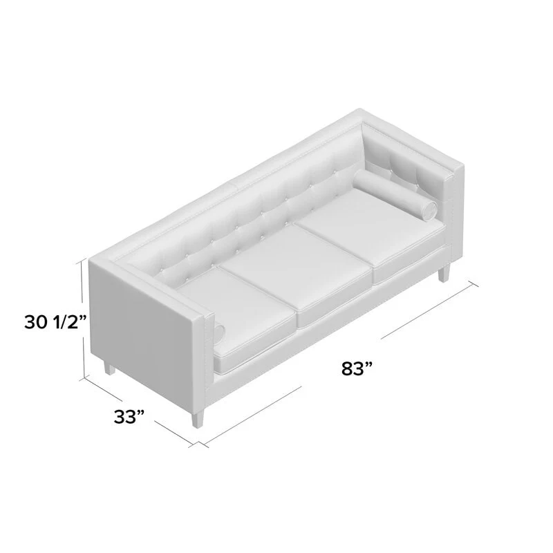 Kittleson 83 Velvet Square Arm Sofa